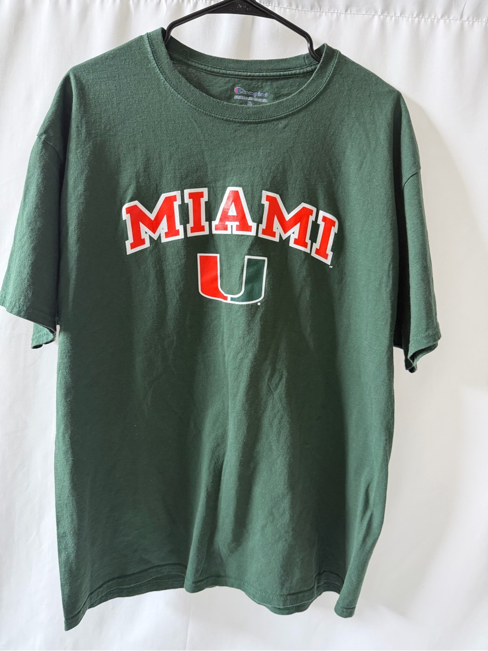Champion Miami Hurricanes Men’s XL Green Graphic T-Shirt